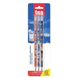 Lápis Grafite Com Borracha Collection Astro 3 Unidades Tris - 906595