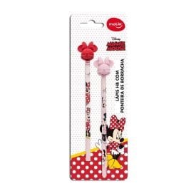 Lápis Preto com Ponta de Borracha Minnie Blister 2 Unidades Molin - 22342