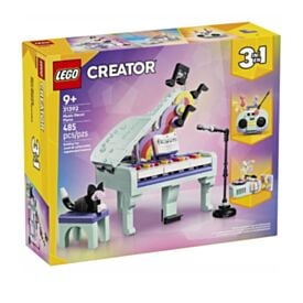 Lego Creator 3 em 1 Decoração Musical de Piano com Gato - 485 peças