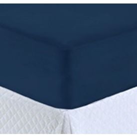 Lençol Avulso King Com Elástico Malha Slim Solecasa 1 Peça - Azul Profundo