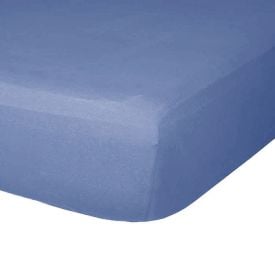 Lençol Avulso King Com Elástico Malha Slim Solecasa 1 Peça - Azul Anil