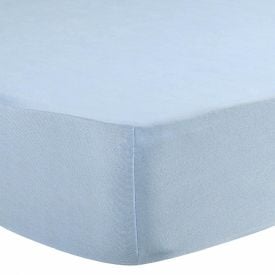 Lençol com Elástico Solteiro de Malha Paris - Azul Placido