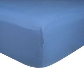 Lençol Solteiro com Elástico 100% Algodão Buona Fortuna - Azul Indigo