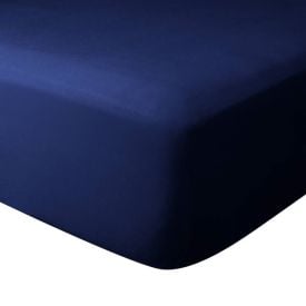 Lençol com Elástico Solteiro de Malha Paris - Azul Profundo