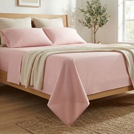 Lençol Queen 100% Algodão Sem Elástico Buona Fortuna - Rosa Velho