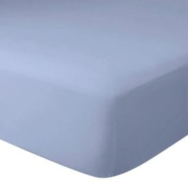 Lençol Solteiro com Elástico 100% Algodão Buona Fortuna - Azul Liso