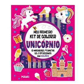 Livro Unicórnios Kit de Atividades Marcadores e Canetas Perfumadas - Magic Kids