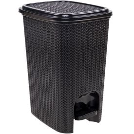 Lixeira Com Pedal Plasútil Trama 7 Litros - Preto