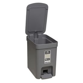 Lixeira Com Pedal Trium Ou 12 Litros - Chumbo