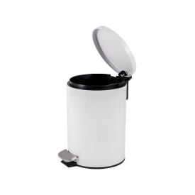 Lixeira Redonda Com Pedal Matte Camesa 3 Litros - Branco