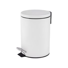 Lixeira Redonda Com Pedal Matte Camesa 5 Litros - Branco