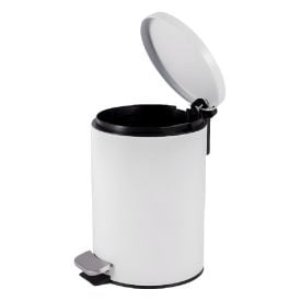 Lixeira Redonda Com Pedal Matte Camesa 5 Litros - Branco