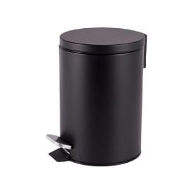 Lixeira Redonda Com Pedal Matte Camesa 5 Litros - Preto 