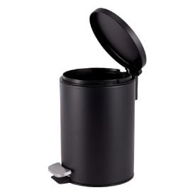 Lixeira Redonda Com Pedal Matte Camesa 5 Litros - Preto 
