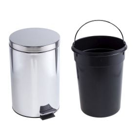 Lixeira Solecasa Com Pedal E Balde 12 Litros - Inox