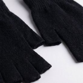 Luva Sem Dedo Feminina Em Tricot Boby Blues Preto