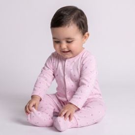 Macacão Bebê Menina Longo Com Pé Reversível Yoyo Baby