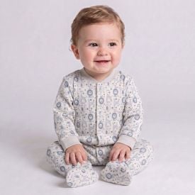 Macacão Bebê Menino Em Plush Com Pé Reversível Yoyo Baby
