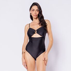 Maiô Feminino Vazado Em Poliamida Camila Moretti Preto
