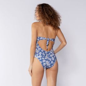 Maiô Feminino Meia Taça Patricia Foster Azul/Branco