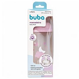 Mamadeira Easy Flow Buba 330Ml - Nuvem Rosa