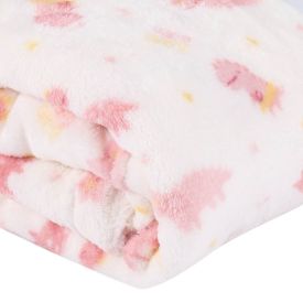 Manta de Bebê Microfibra 90X110 cm Havan Baby 1 Peça - Dino Rosa