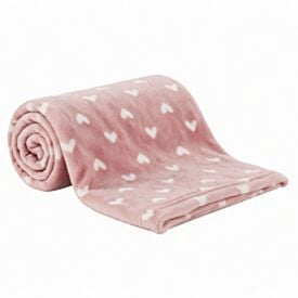 Manta de Bebê Microfibra 90X110cm Havan Baby 1 Peça - Coração Rose