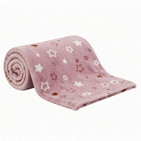 Manta de Bebê Microfibra 90X110cm Havan Baby 1 Peça - Estrelas Rosa