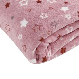 Manta de Bebê Microfibra 90X110cm Havan Baby 1 Peça - Estrelas Rosa