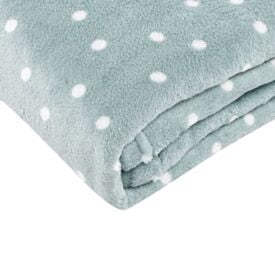 Manta de Bebê Microfibra 90X110cm Havan Baby 1 Peça - Poá Aqua
