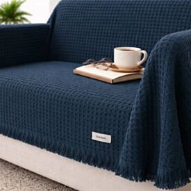 Manta Decorativa Denver 1,50X2,00M 100% Algodão Karsten - Azul Petróleo
