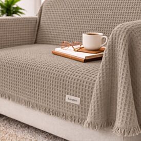 Manta Decorativa Denver 1,50X2,00M 100% Algodão Karsten - Taupe
