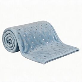 Manta de Bebê Sherpa Flannel Estrelinhas Camesa 75X100  - Azul