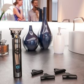 M&aacute;quina de Cortar Cabelo Philco Sem Fio com Display Led Pcre1 Bivolt