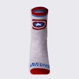 Meia Infantil Cano Longo Capitão América Marvel Mescla
