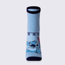Meia Cano Longo Stitch Disney - AZUL 39/43
