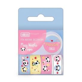 Mini Fita Adesiva Washi Tape Panda 3M Tilibra - 891819