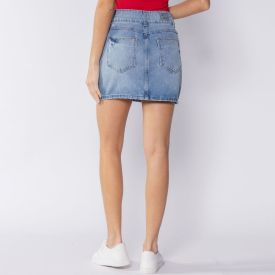 Mini Saia Jeans Sawary Azul Medio