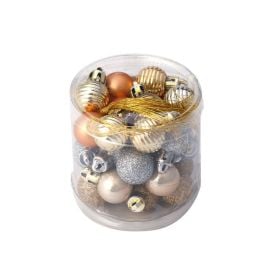 Mix Bolas De Natal 2Cm Dourada Com 30 Unidades Tuut - 27595
