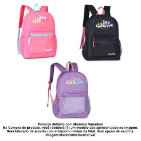 Mochila de Costas Juvenil Live Clio Style - Sortido
