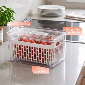 Organizador de Geladeira com Cesto Dry Coza 3,2 Litros