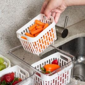 Organizador de Geladeira com Cesto Duplo Dry Coza 3,2 Litros