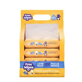Pack Lenço Umedecido Baby Free Wipes 4 Unidades
