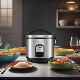 Panela de Arroz Elétrica Philco 6 Xícaras Inox 400W PPA06A
