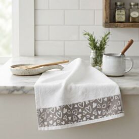 Pano de Copa 46Cm X 65Cm Jacquard Karsten - Coração
