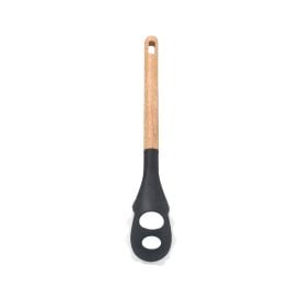 Pegador De Silicone Com Cabo De Madeira Havan Casa 34,5 Cm - Preto 