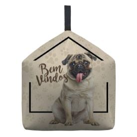 Peso de Porta Decorativo Havan Casa - Bem Vindo Pug
