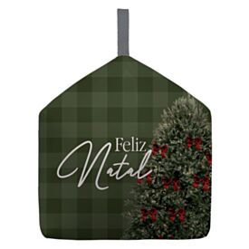 Peso de Porta Natal 20X15cm Havan Casa - Feliz Natal Xadrez