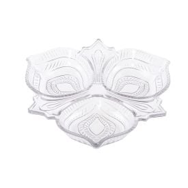 Petisqueira com 3 Divisórias Vintage Lyor - Cristal