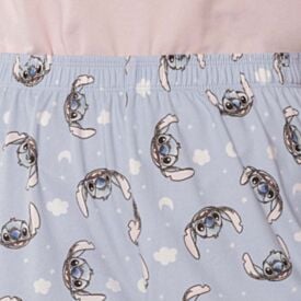 Pijama Feminino Curto Peletizado Disney Stitch Rosa